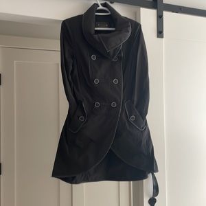 Mackage Leather/Nylon Short Trench